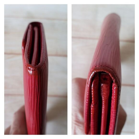 Authentic Louis Vuitton Epi Sarah Long Wallet Red Rouge Portefeuille Leather - Picture 9 of 16